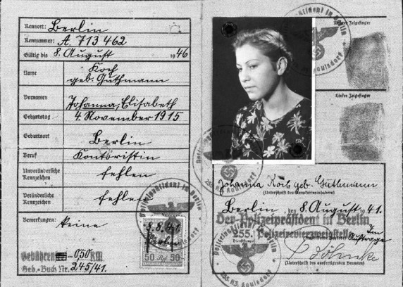 Foto: Hermann Simon. Aus: Marie Jalowicz Simon, "Untergetaucht. Eine junge Frau überlebt in Berlin 1940 - 1945", S. Fischer Verlag