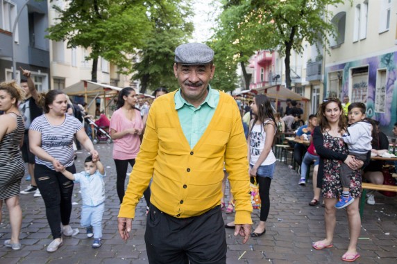 Rasim Biberoviz from Serbia poses for a picture during the 5th 'Herdelezi Roma Kulturfestival' in the Neukoelln district in Berlin, Germany on May 7, 2016.
