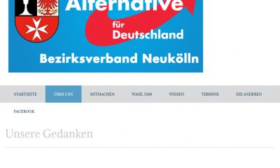 AfD Neukölln: Gedanken im Überfluss, Screenshot: afd-neukoelln.de/ueber-uns/unsere-gedanken/